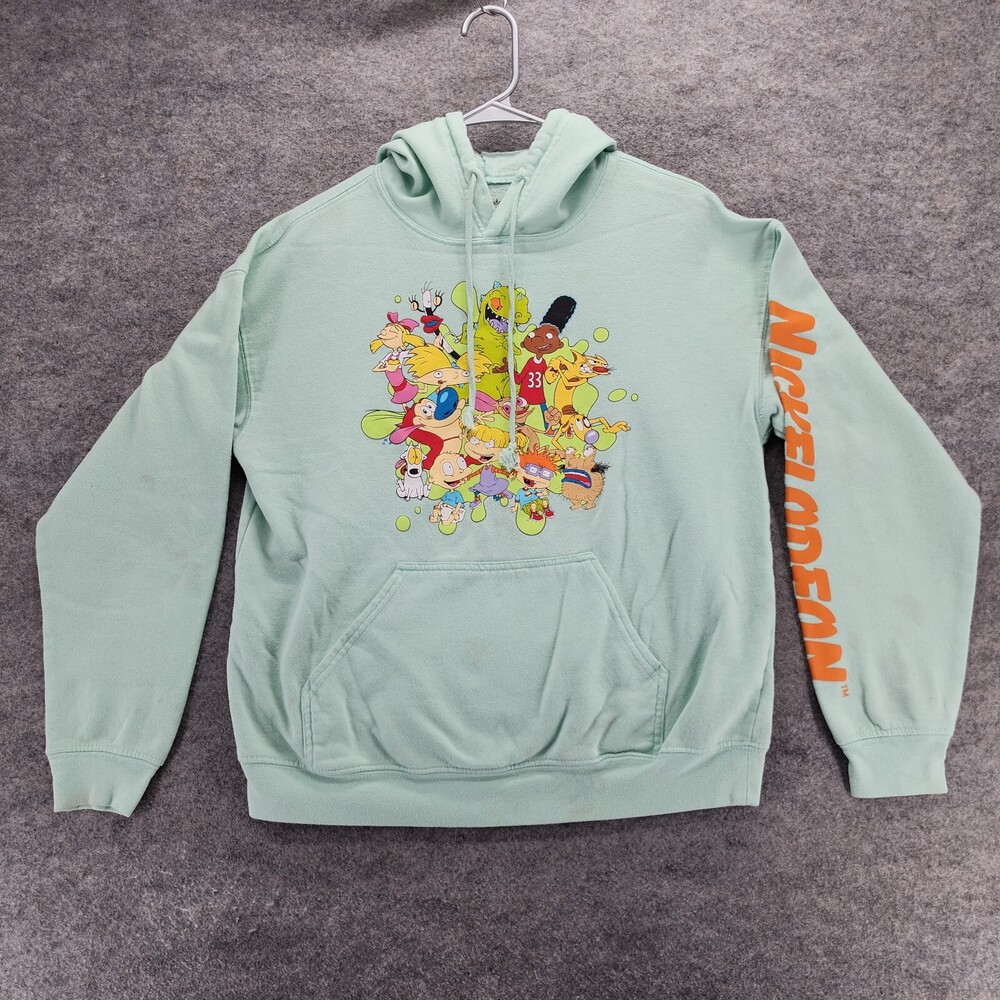 Nickelodeon Hoodie Womens Medium Long Sleeve Green